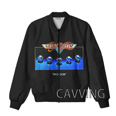 New Fashion Women/Men's 3D Print  Aerosmith Band  Zipper Bomber Jackets Men Overcoat Mens Coat Zip Up Jackets  01