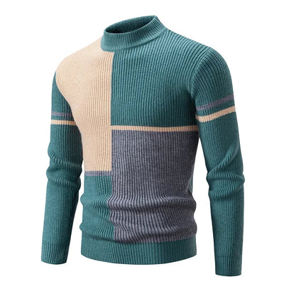 Sweatwear New Men's Autumn and Winter Casual Warm Neck Sweater Knit Pullover Tops  Man Clothes