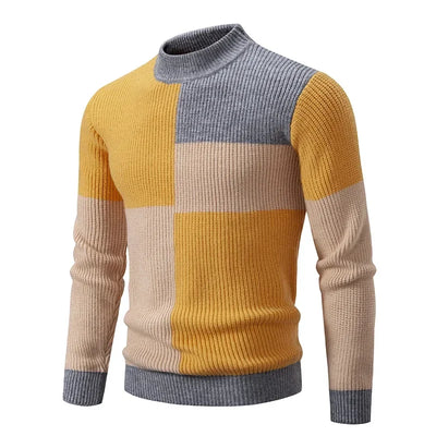 Sweatwear New Men's Autumn and Winter Casual Warm Neck Sweater Knit Pullover Tops  Man Clothes