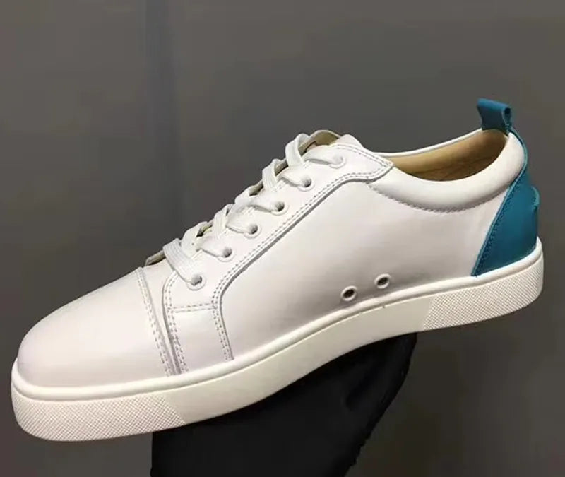 New Style Mixed Fashion Breathable Men's Sneakers Lace Up Precious Flats Men Large Size Walking Casual Men Shoes White Blue