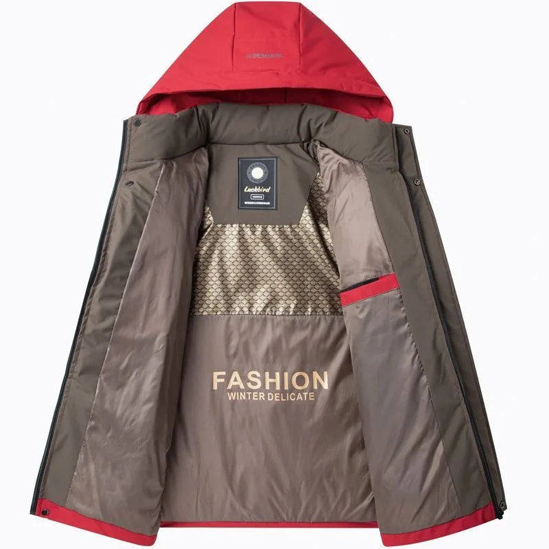 2024 Autumn and Winter New Fashion Trend Thick Warm Hooded Cotton-Padded Jacket Men's Casual Loose Comfortable Plus Size Coat