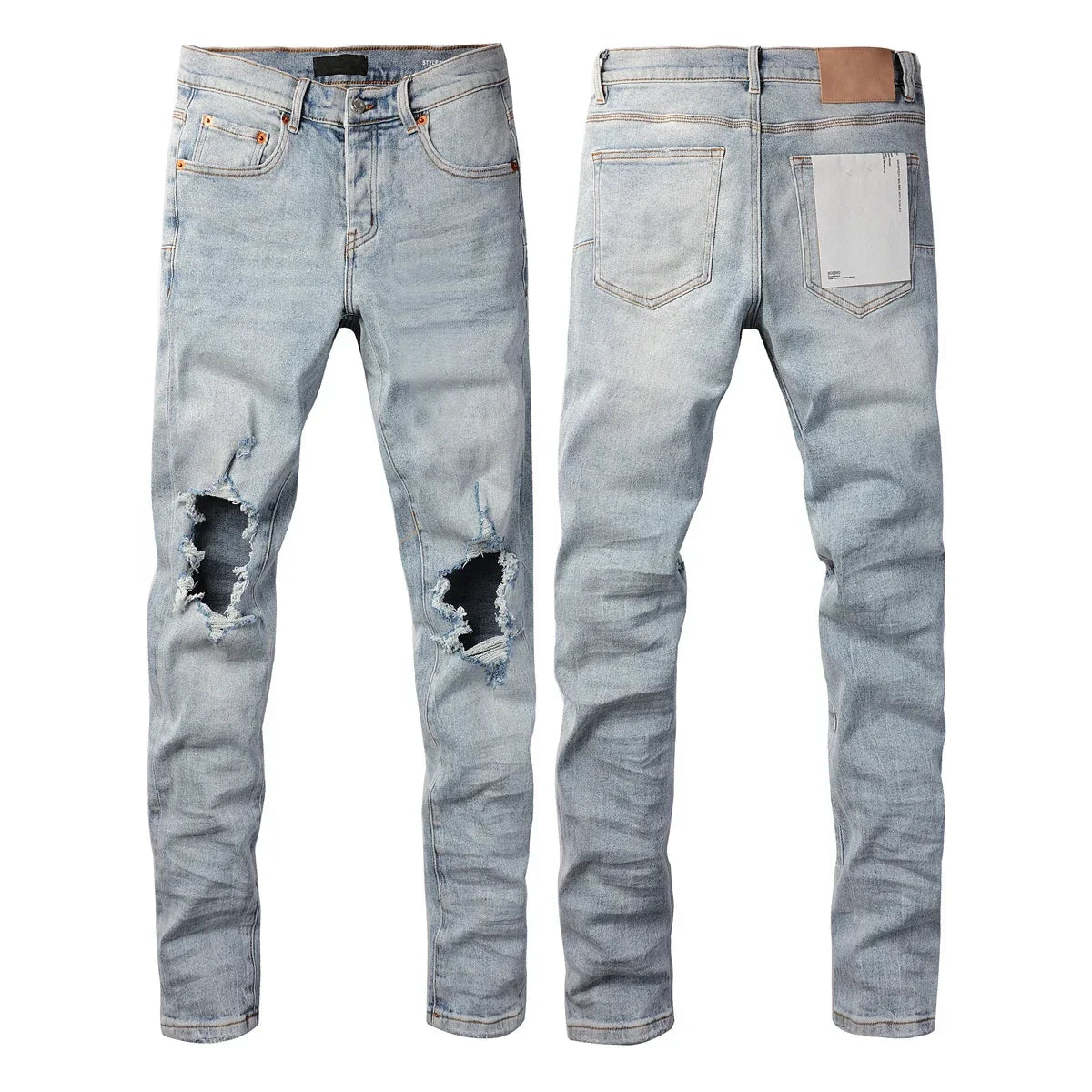 2025  Jeans Men's Vintage High-Waist Skinny  Denim Trousers Low-Rise Repairable Top Quality Streetwear Pants 9006
