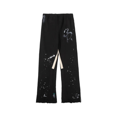 Luxury Cotton Graffiti Patchwork Casual Pants Mens 2024 New Brand Clothes Women Retro High Street Sweatpants Graphic Trousers