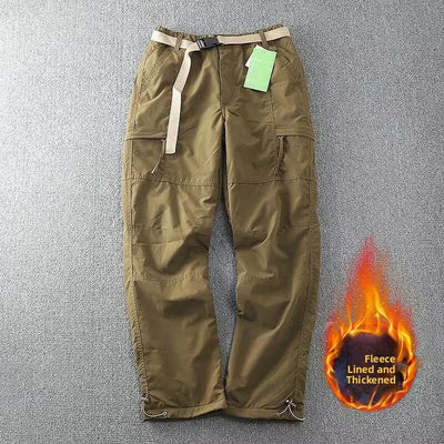 Outdoor Workwear Pants Men's Loose Straight Cut Qui Dry Hiking Mountain Climbing Windproof Waterproof Polyester Fiber Cargo