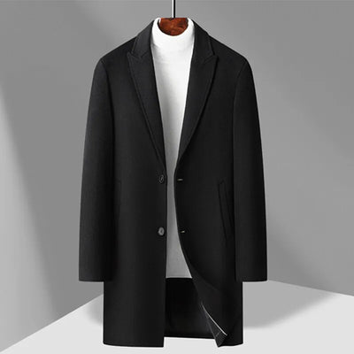 75.8% Sheep Wool Outdoor New Men's Fashion Everything Trend British Style Business Windbreaker Medium Long Woolen Coat