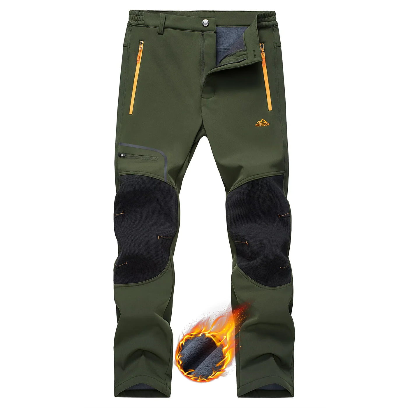 TACVASEN Winter Ski Pants Mens Warm Thermal Waterproof Pants Fleece Lined Trousers Outdoor Hiking Mountain Work Pants Windproof