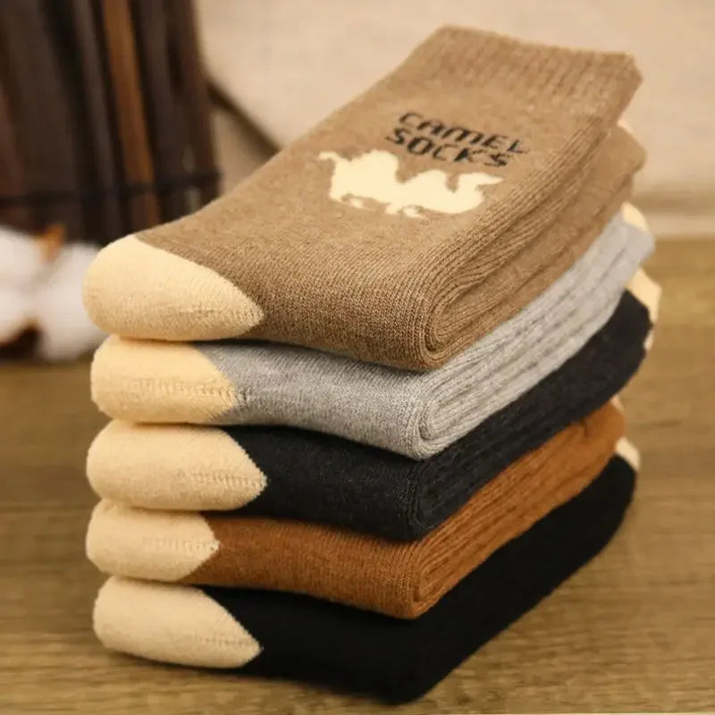 5 Pairs Men Winter Socks Thickened Fleece Terry  Casual Comfortable Calcetines Keep Warm High Quality Long Socks For Men
