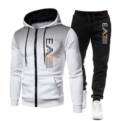 New men's warm hooded sports suit Men's sports fitness wear Men's running set Sports suit with hood Men's hooded coat for sports