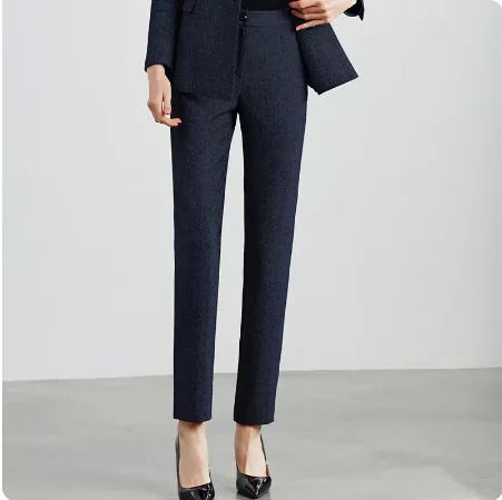 Retro Wool Suit Two Piece Sets Womens Outifits Double-Breasted Blazer Female President Manager Professional Suit Set Clothing