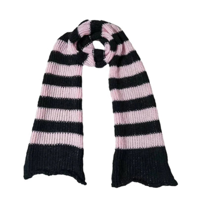 Soft Thicken Striped Scarf for Adult Casual Winter Warm Punk Style Scarf Women Men Unisex Neck Warmer Decorative Wholesale