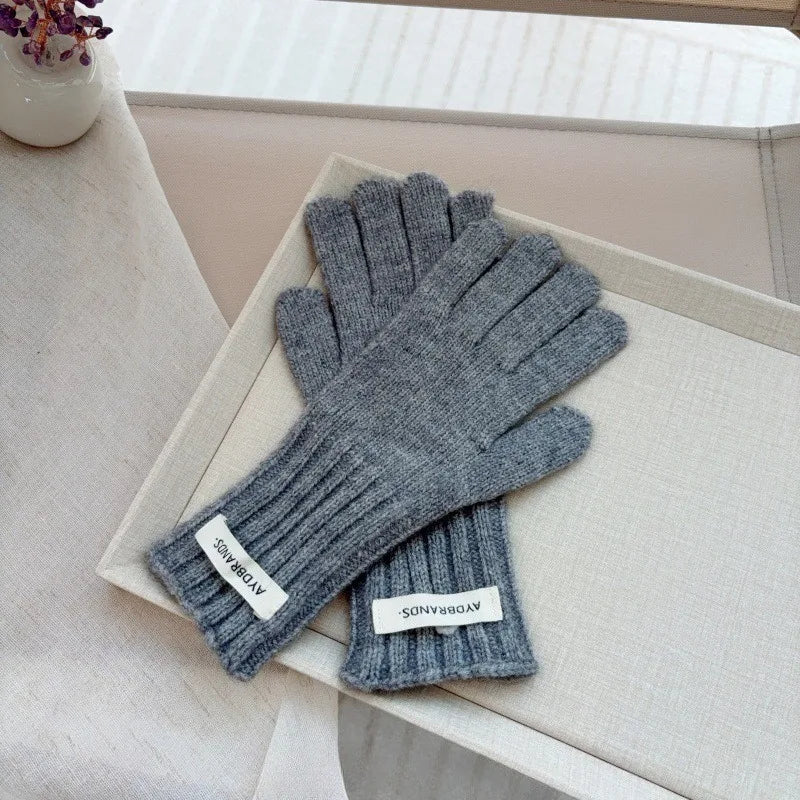 4-11Y Children's Gloves Versatile Boys Girls Split Finger Gloves with Hole Touchable Screen Autumn Winter Baby Knitted Glove