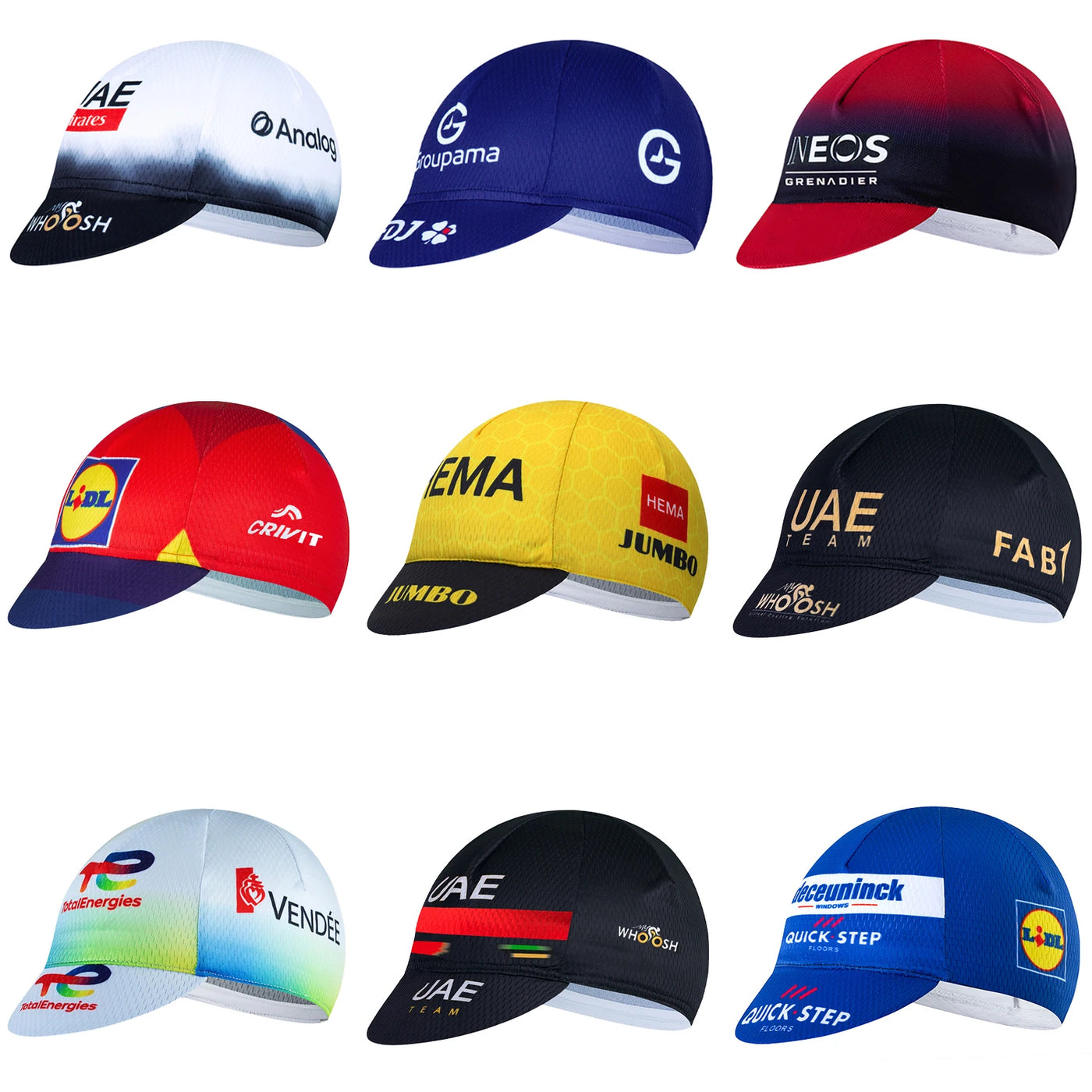 White 2025 UAE Cycling Hat MEN'S Summer Classic Cycling Caps Quick Dry BIG M Bike Mountain MTB Racing Bicycle Hat Under Helmet