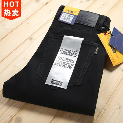 Americans New Trendy Streetwear Men's Jeans Low Rise Skinny Denim Pants Pleated Ripped Trousers