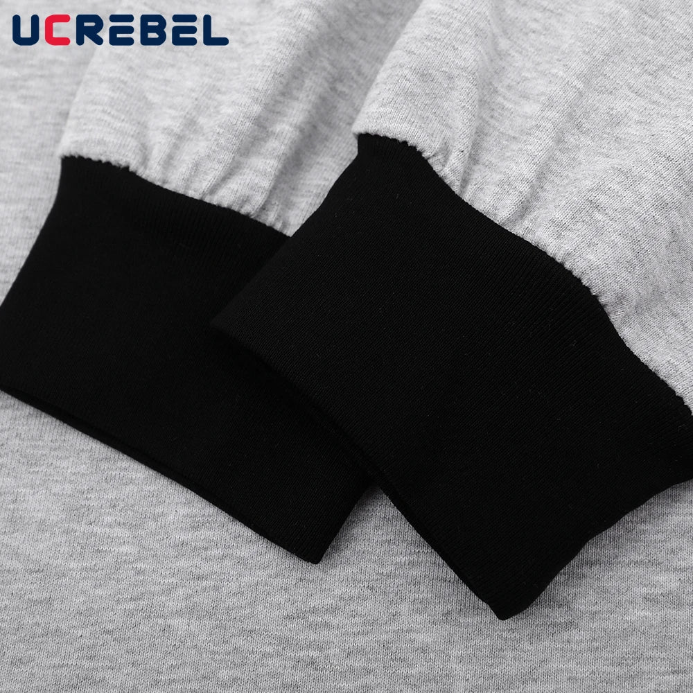 Letter Embroidery Spliced Polo Shirts Mens Autumn Streetwear Loose Long Sleeve Tee Man Tops