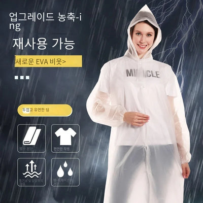 High Quality 1piece 145*68CM EVA Unisex Raincoat Thickened Raincoat Women Waterproof Men Black Camping Waterproof Rainwear Suit