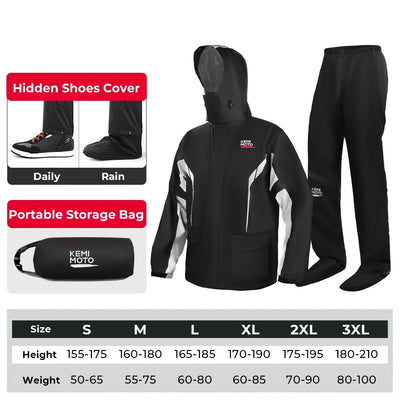 KEMIMOTO Motorcycle Raincoat Waterproof Rain Jacket Pants Split Suit Breathable Impermeable Riding Cycling Motocross Motobike