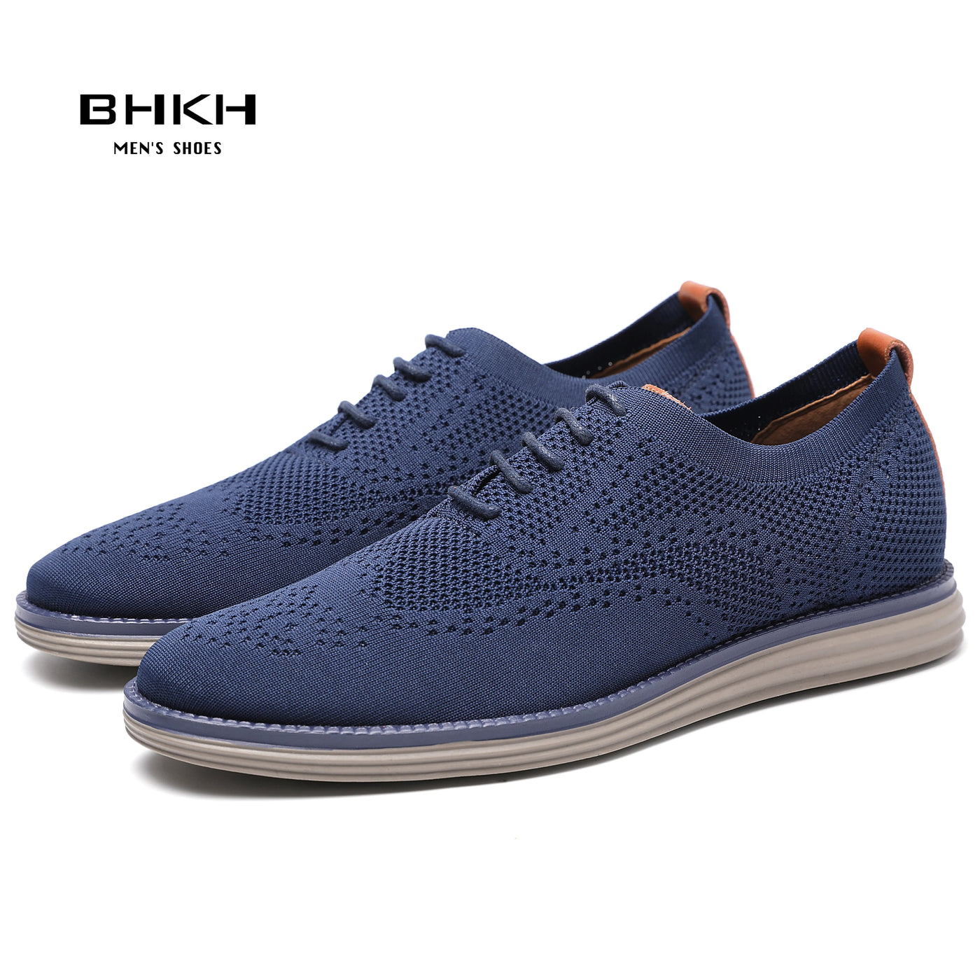 BHKH 2025 Breathable Knitted Mesh Casual Shoes Lightweight Smart Casual Shoes Office Work Footwear Men Shoes