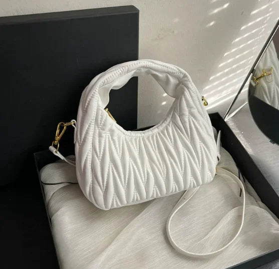 Fashion bag shoulder 2025 crossbody bag new cloud pleated armpit high-end crescent shaped handbag