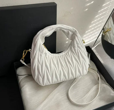 Fashion bag shoulder 2025 crossbody bag new cloud pleated armpit high-end crescent shaped handbag