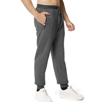 New Sweatpants Side Zipper Pockets Men Joggers Track Pants Elastic Waist Sport Casual Trousers Baggy Fitness Gym Clothing