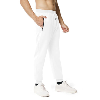 New Sweatpants Side Zipper Pockets Men Joggers Track Pants Elastic Waist Sport Casual Trousers Baggy Fitness Gym Clothing