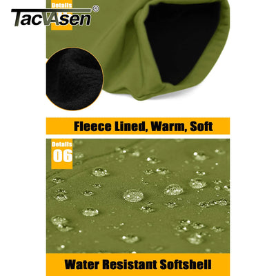 TACVASEN Winter Ski Pants Mens Warm Thermal Waterproof Pants Fleece Lined Trousers Outdoor Hiking Mountain Work Pants Windproof