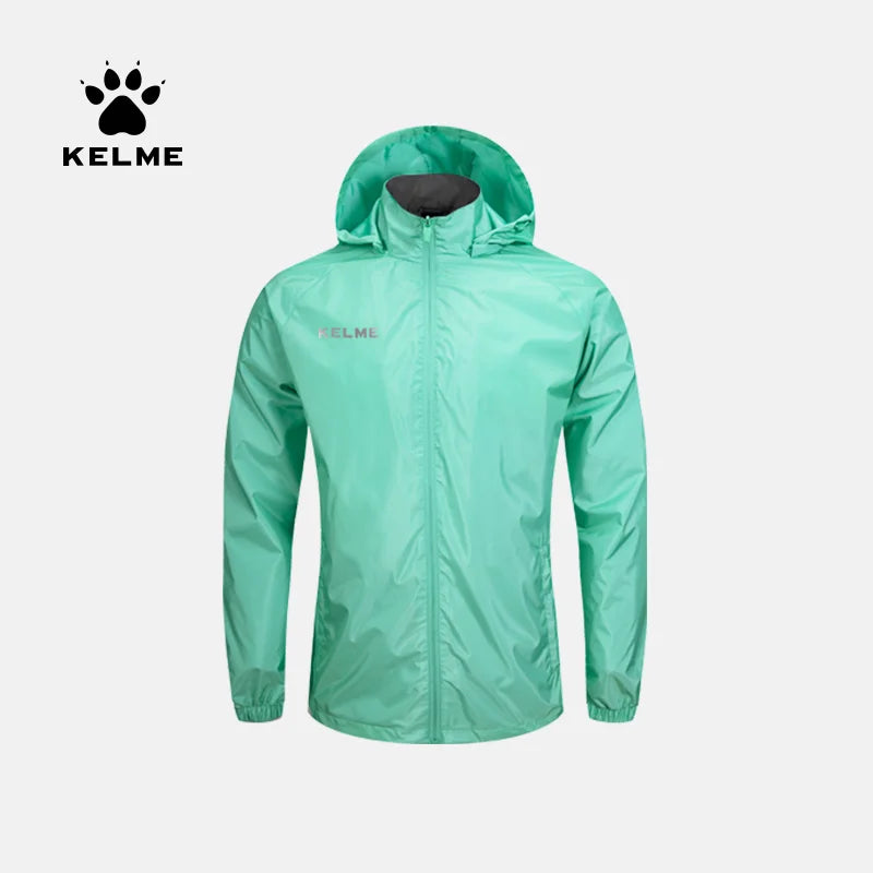 KELME Men's Waterproof Jacket  Windbreaker Soccer Training Lightweight  Training  Outwear Quick Dry Coat  8163WT1001