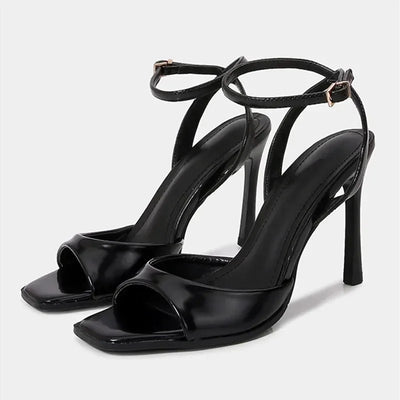 Elegant Ankle Strap High Heels Ladies Square Toe Fashion Party Dress Shoes Office Hollow Sexy Designer Brand Sandals Women Pumps