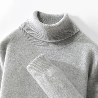 Fall/Winter 12-Needle Flat Lapel 100% Pure Wool Men's Long Sleeve Pullover Knitted Bottoming Shirt Inside