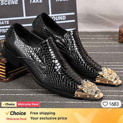 2024 italian Men's Genuine Leather Shoes Fashion Leather Formal Oxford Shoes Office Black Red Pointed Men Dress Wedding Party