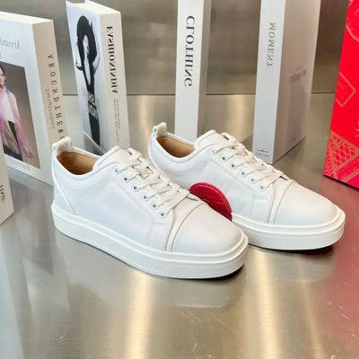 Fashion Crescent Bottom White Shoes Red Sole Men's Women's Casual Shoes New Style Casual Leather Casual Couple Sneakers Unisex