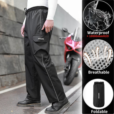 WOSAWE Hiking Rain Pants Outdoor Waterproof Pants Motorcycle Climbing Camping Cycling Sports Mountain Rain Trousers Shoe Covers