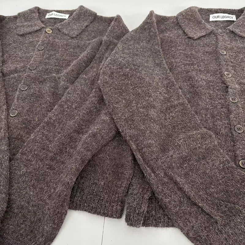 High Street Our Legacy Men Comfortable Sweater Male Casual Sweaters Man Fashion Cardigan Men's Clothing