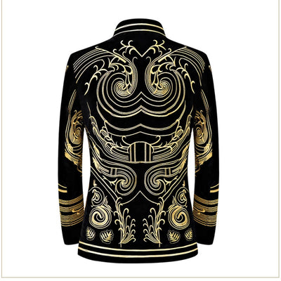 2025 European and American Heavy Full Embroidery Buttonless Blazer Men, Photography Studio Party Wedding Suit  Jackets for Men