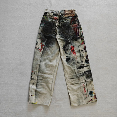 2025 New Candy Ink Old Washed Denim Zipper Slim Fit Straight PANT Jeans Cotton Denim Pants Casual Jeans Size XS-2XL #N025