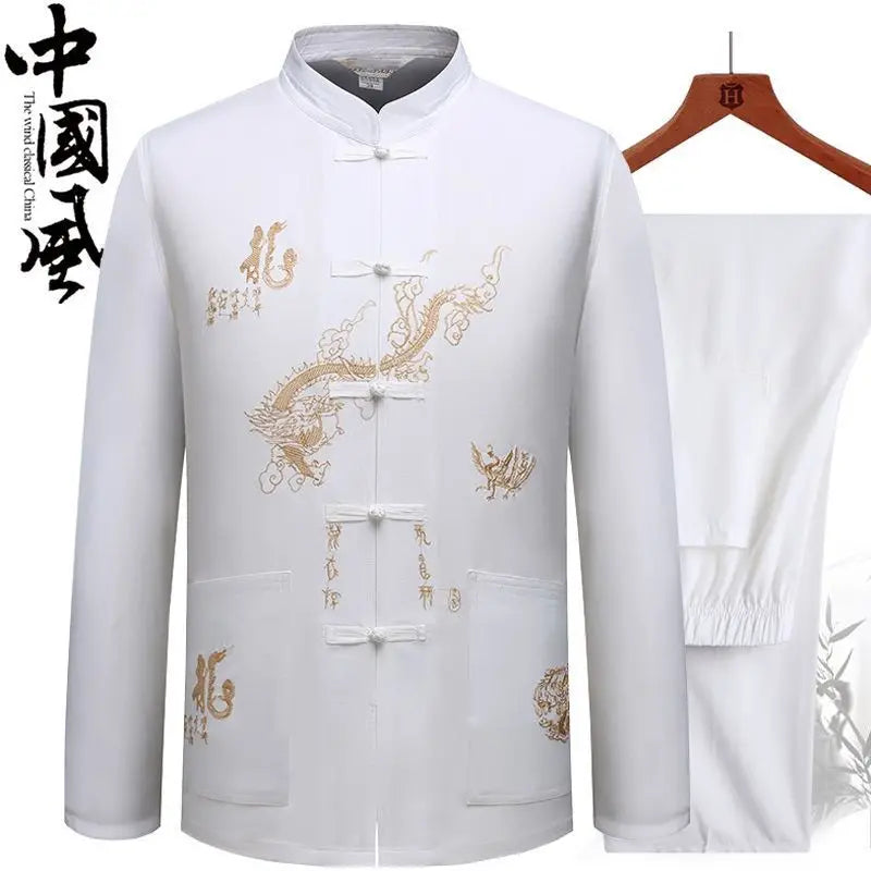 Traditional Kung Fu Tai Chi Cotton And Linen Tang Suit Uniform Men's Chinese Style Shirts Shirt And Blouses Jacket Clothing