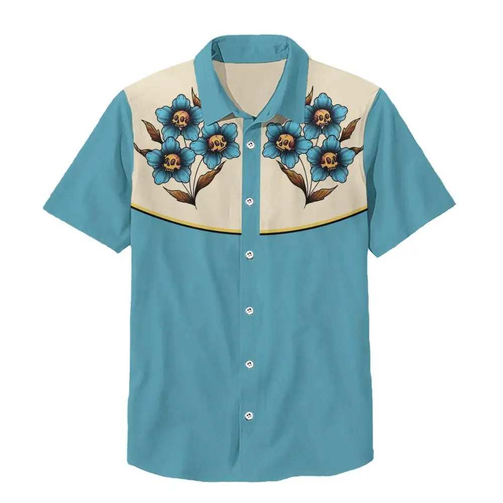 Summer Men's Shirt Outdoor Casual Short Sleeve Hawaii Shirts For Men Fashion Oversized Clothing Button Cardigan Laper Tops