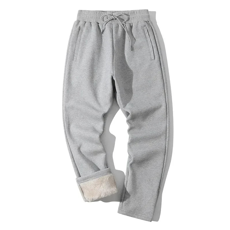 New 2025 Winter Sherpa Lined Pants Men's Thicken Thermal Jogging Sweatpants Elastic Waist Fleece Casual Trouser with Drawstring