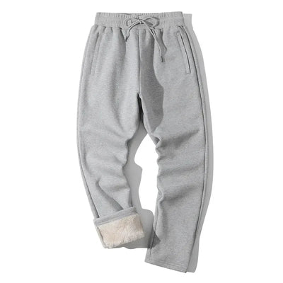 New 2025 Winter Sherpa Lined Pants Men's Thicken Thermal Jogging Sweatpants Elastic Waist Fleece Casual Trouser with Drawstring