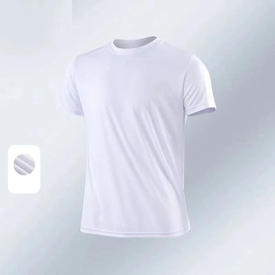 NO LOGO Men's Quick Dry Short Sleeve Gym Running Moisture Wicking Round Neck T-Shirt Training Exercise Gym Sport Shirt Tops