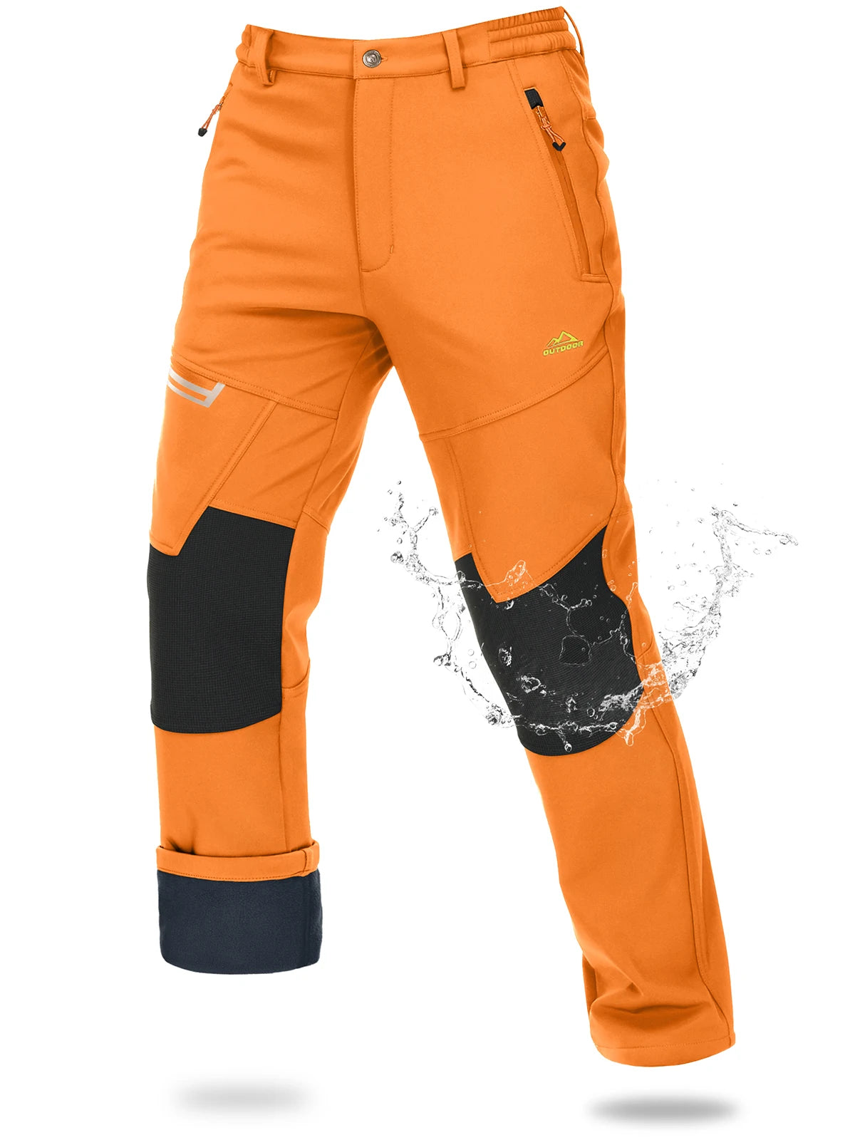 MAGCOMSEN Softshell Ski Pants Mens Winter Warm Fleece Lined Snow Trousers Waterproof Windproof Hiking Outdoor Thermal Pants