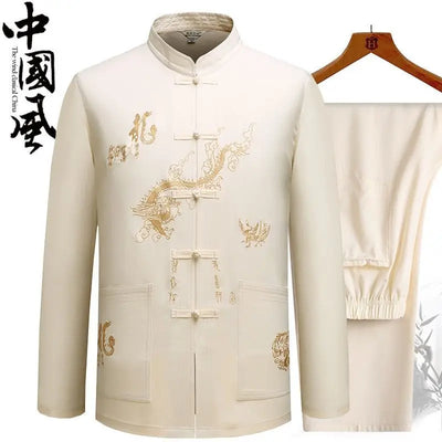 Traditional Kung Fu Tai Chi Cotton And Linen Tang Suit Uniform Men's Chinese Style Shirts Shirt And Blouses Jacket Clothing