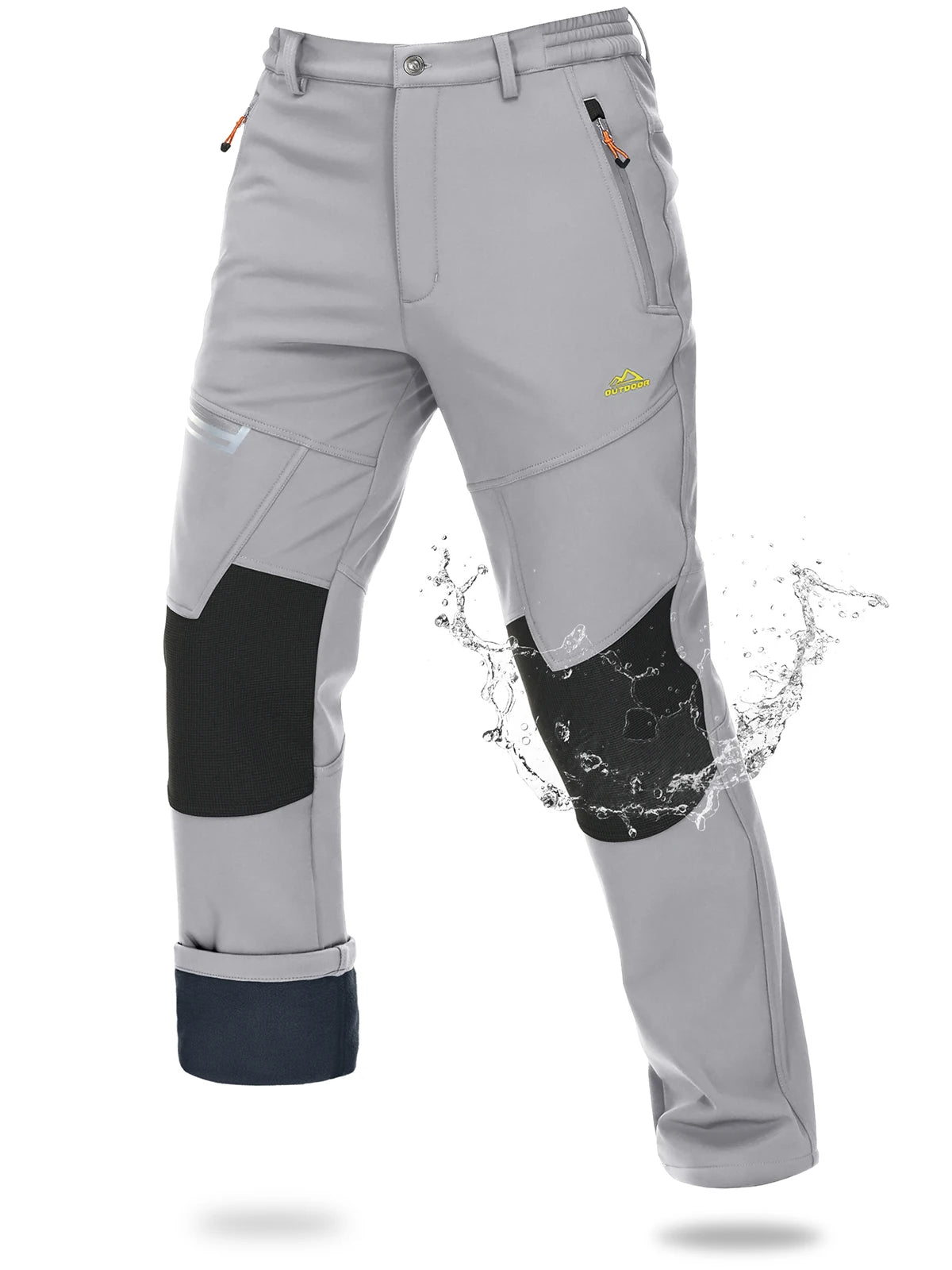 MAGCOMSEN Softshell Ski Pants Mens Winter Warm Fleece Lined Snow Trousers Waterproof Windproof Hiking Outdoor Thermal Pants