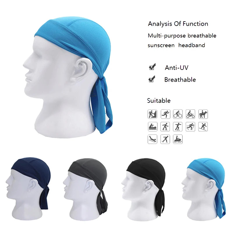 Quick Dry Pure Cycling Durag Head Scarf Summer Men Running Riding Bandana Headscarf Ciclismo Pirate Cap Headband