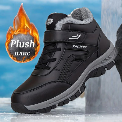 New Fashion Men Winter Snow Boots Women Warm Ankle Boots Non-slip Couple Winter Shoes Waterproof Unisex Plush Boots Size 36-48