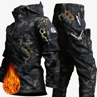 5XL 6XL Low Price Sale of Men's Outdoor New Soft Shell Waterproof and Cut Resistant Thick Wool Fleece Multi Pocket Tactical Set