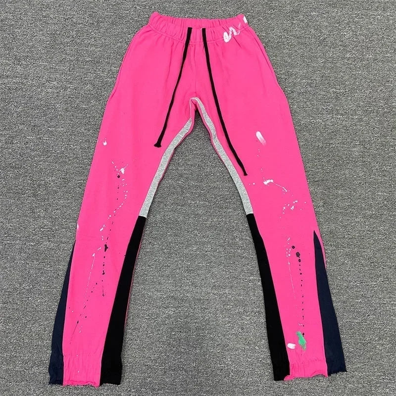 Tie Dye Sweatpants Y2K Pants Mens Womens Harajuku Hip Hop Tie Dye Graffiti Baggy Pants Drawstring Jogging Casual Trousers