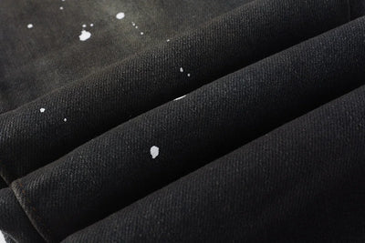 High Street Ripped Black American Jeans Paint Brand 9036 Pants for Women Fashionable Casual Torn Denim Skinnies