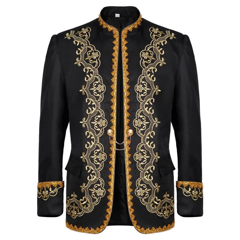 2025 Europe and USA  Gold-encrusted Court Dress Jacket for Men and Women,medieval Prom Performance Clothing,Halloween Costumes
