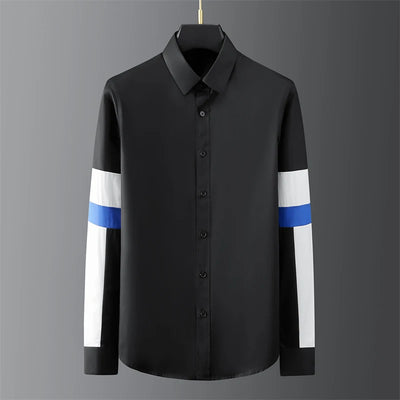 High-end men's shirt printed men's shirt long-sleeved lapel shirt daily outdoor shopping comfortable fabric large size xs-6xl